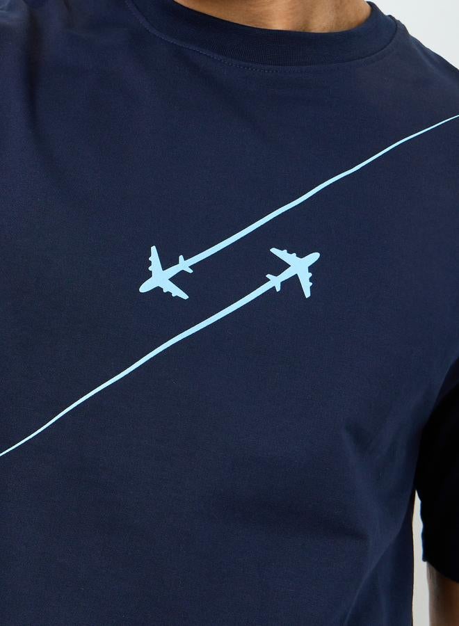 ستايلي طقم رجالي تي شيرت وشورت بطبعة بسيطة مقاس كبير - Image 3